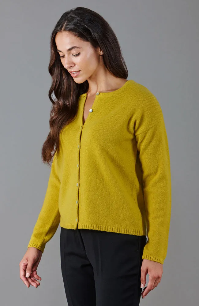 Womens Lambswool Crew Neck Cardigan