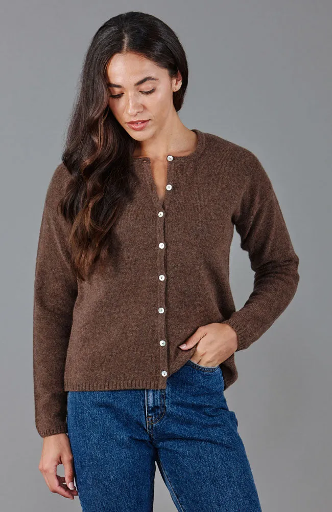 Womens Lambswool Crew Neck Cardigan