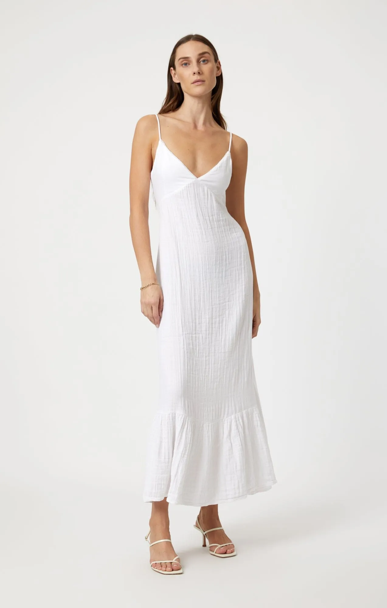 WOVEN MAXI DRESS IN WHITE